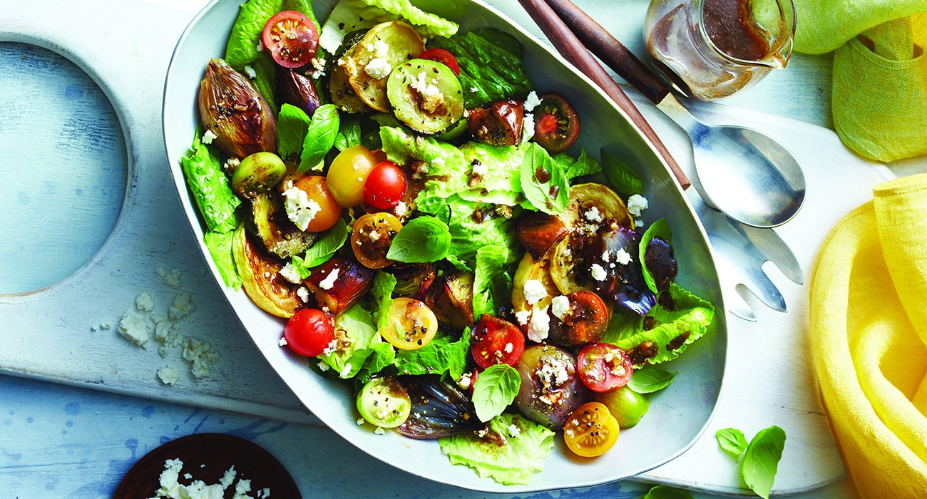 Ratatouille and Romaine Salad with Balsamic Vinaigrette