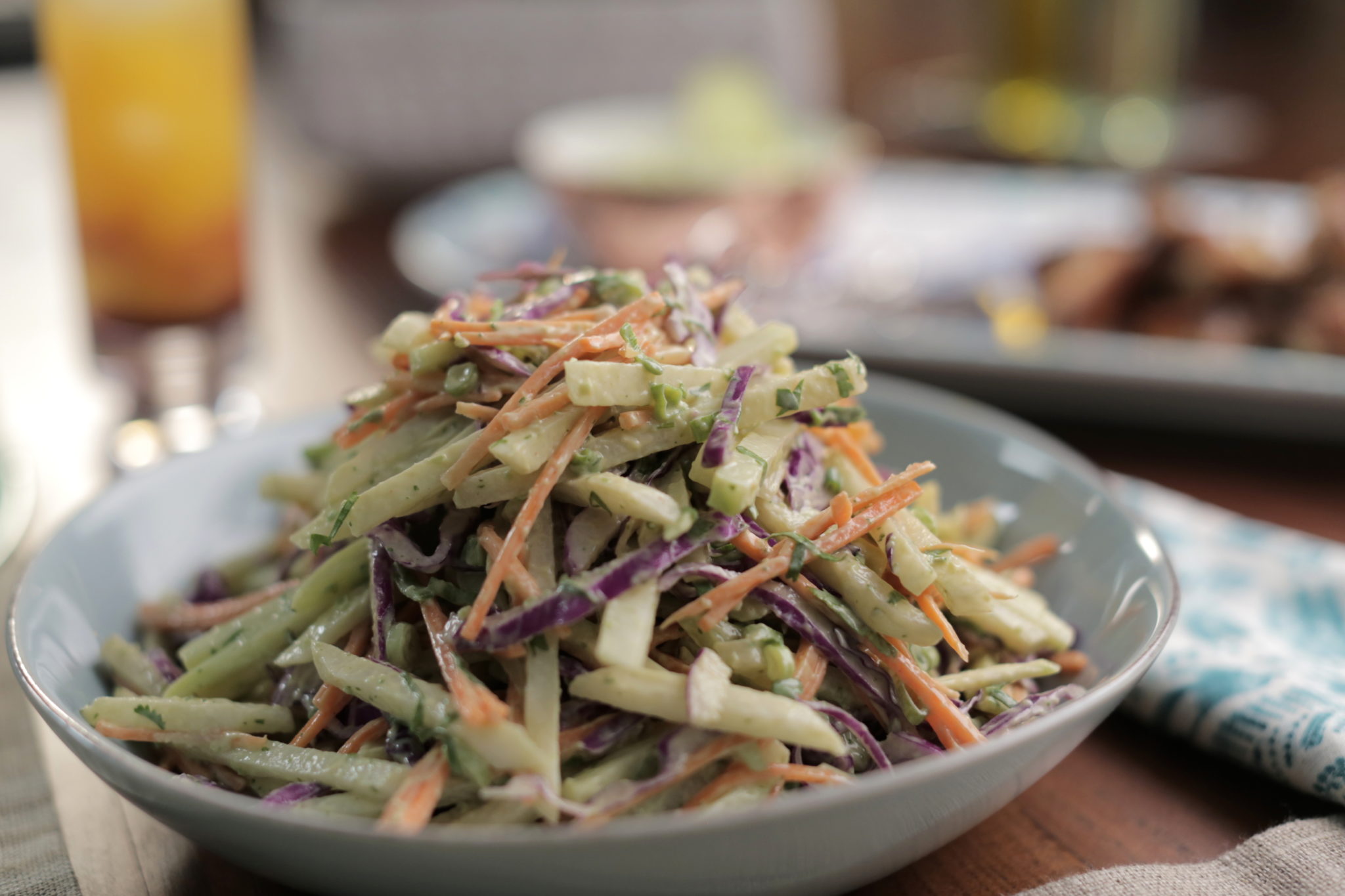 Chayote Slaw with Avocado and Cilantro Dressing