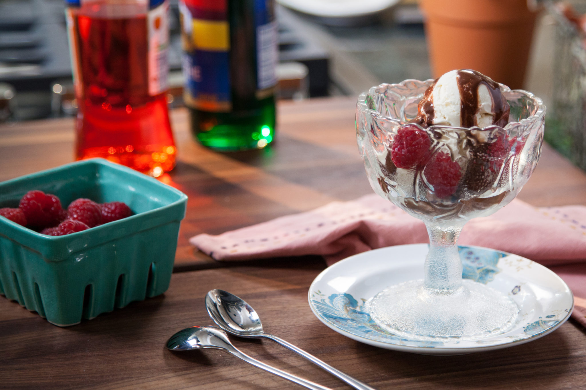 Creme de Menthe Sundae with Homemade Chocolate Sauce