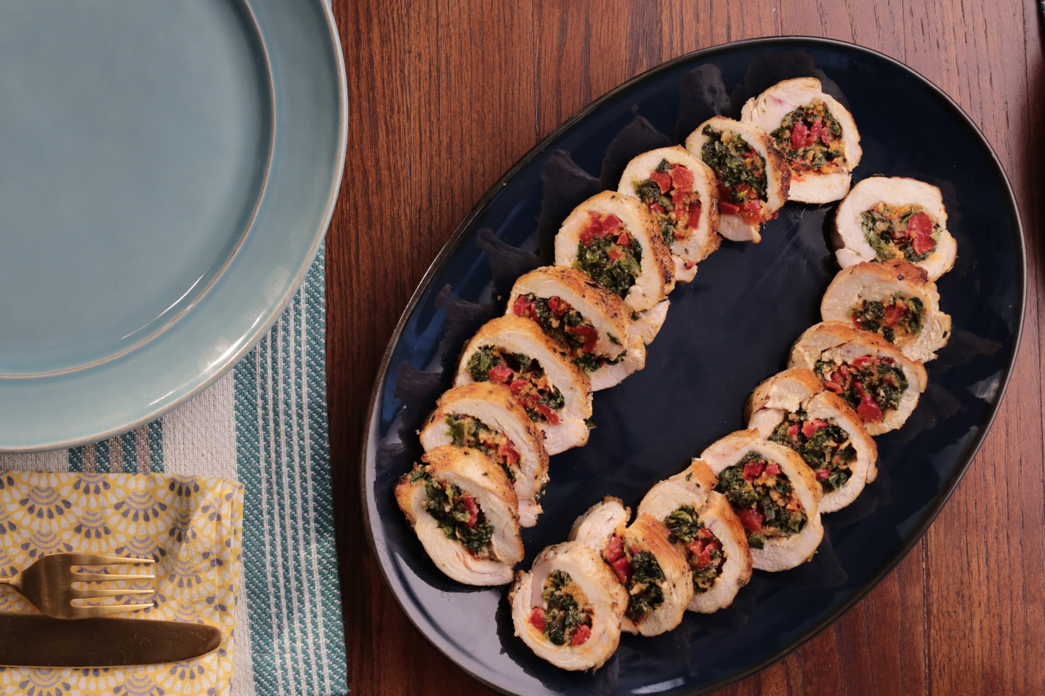 Spinach and Red Pepper-Stuffed Chicken