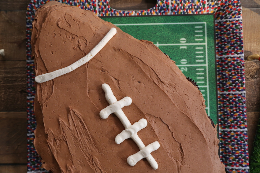 Football Pull-Apart Chocolate Cupcakes with Mocha Frosting