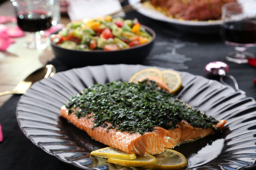 Herb-Roasted Salmon with Tomato-Avocado Salsa