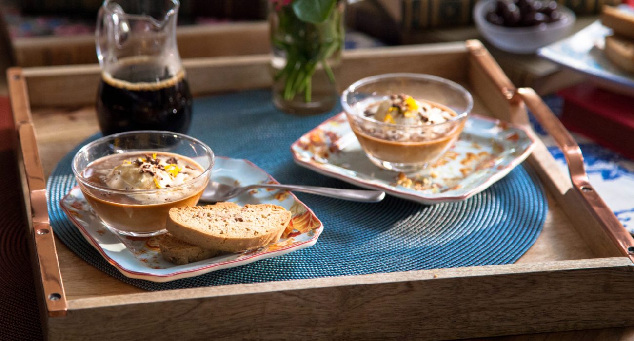 Helen's Affogato with Black Pepper Walnut Biscotti