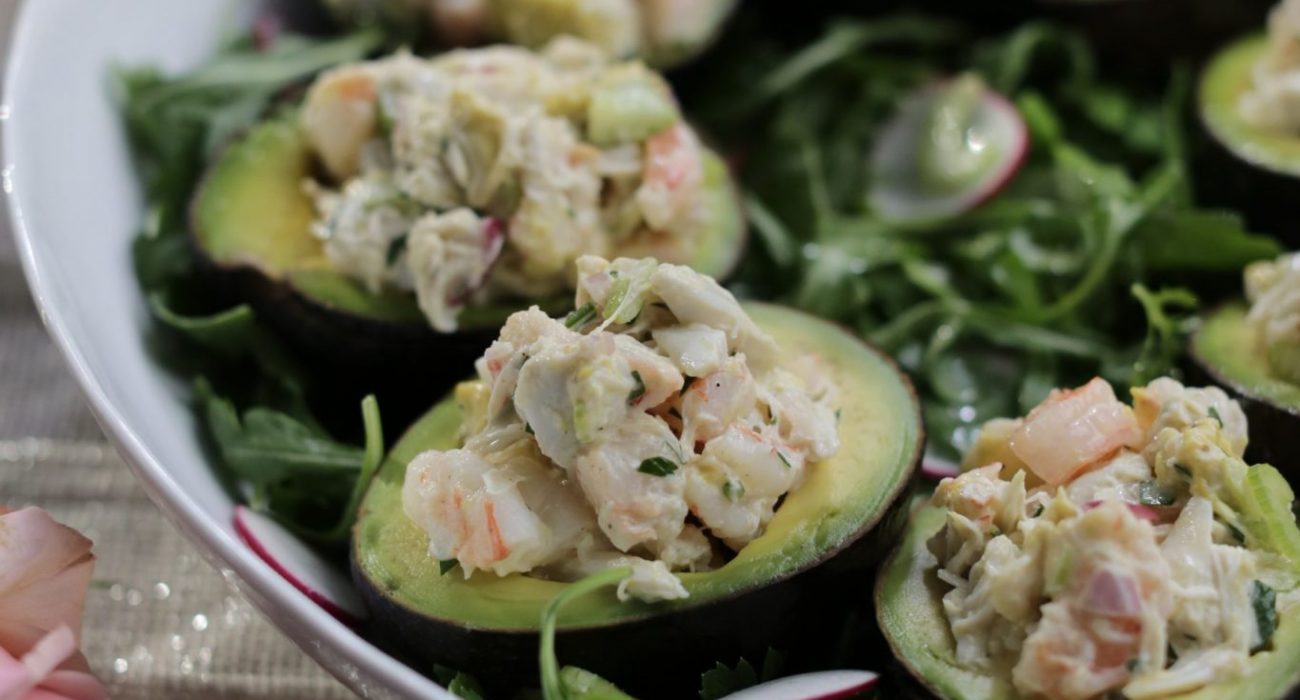 Avocados Stuffed with Shrimp and Crab Salad