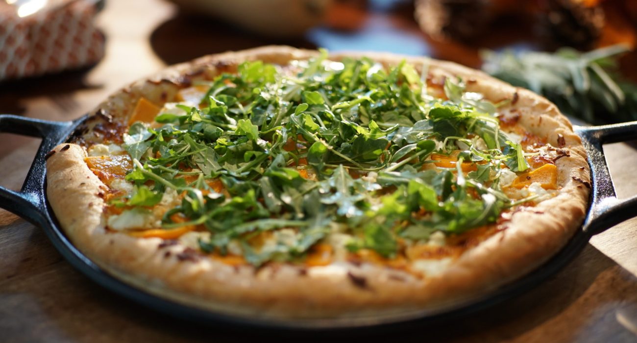 Butternut Squash and Arugula Pizza