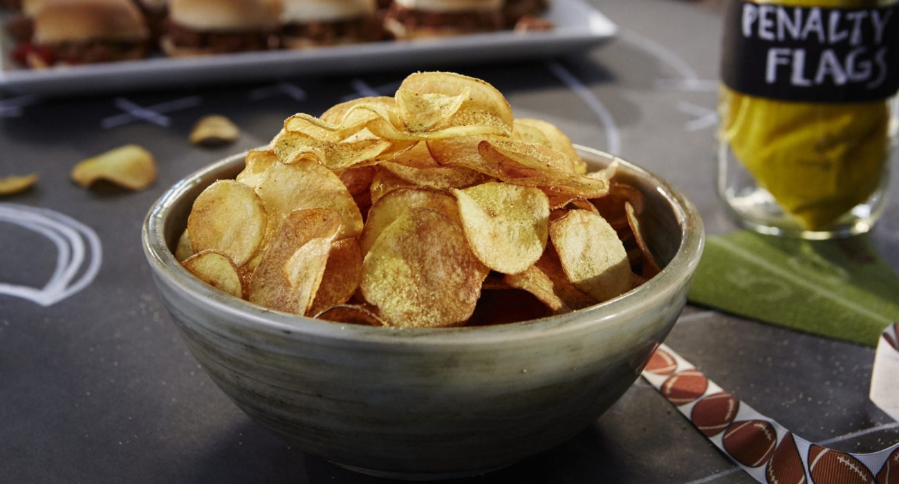 Homemade Potato Chips with Chicken Salt