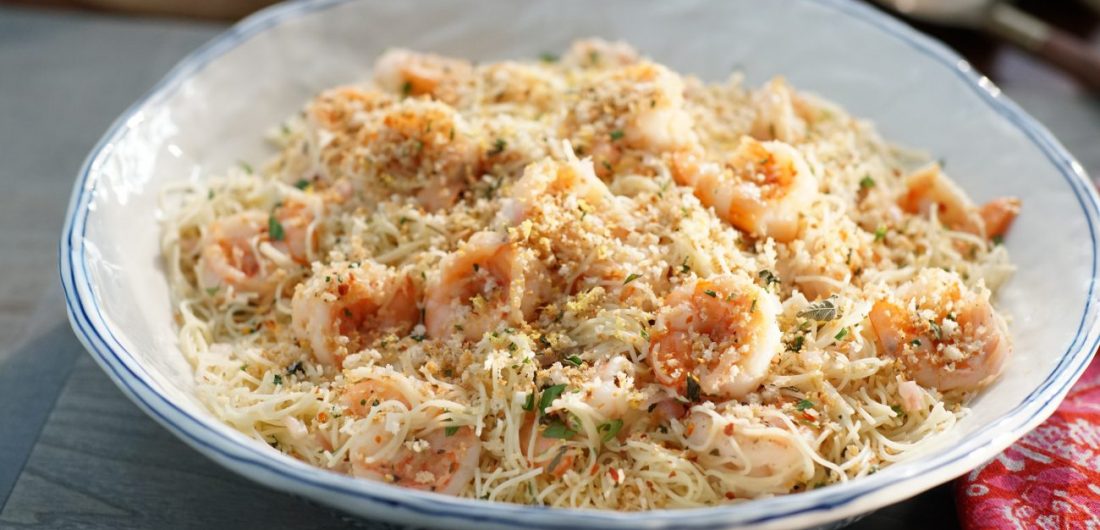 Shrimp Scampi and Pasta with Herb Breadcrumbs