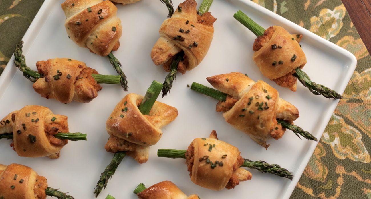 The smoked salmon and asparagus puffs, as seen on Valerie's Home Cooking, season 6.
