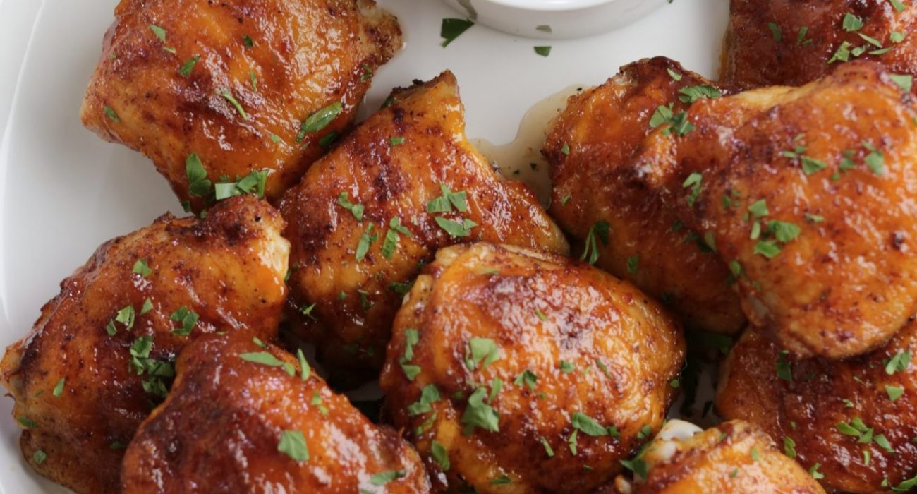 Sweet and Spicy Apricot BBQ Chicken Thighs