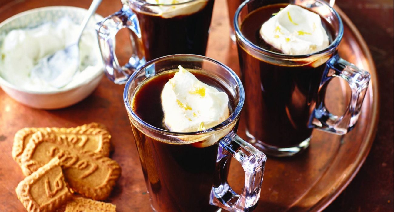 Irish Coffee with Lemon Vanilla Whipped Cream