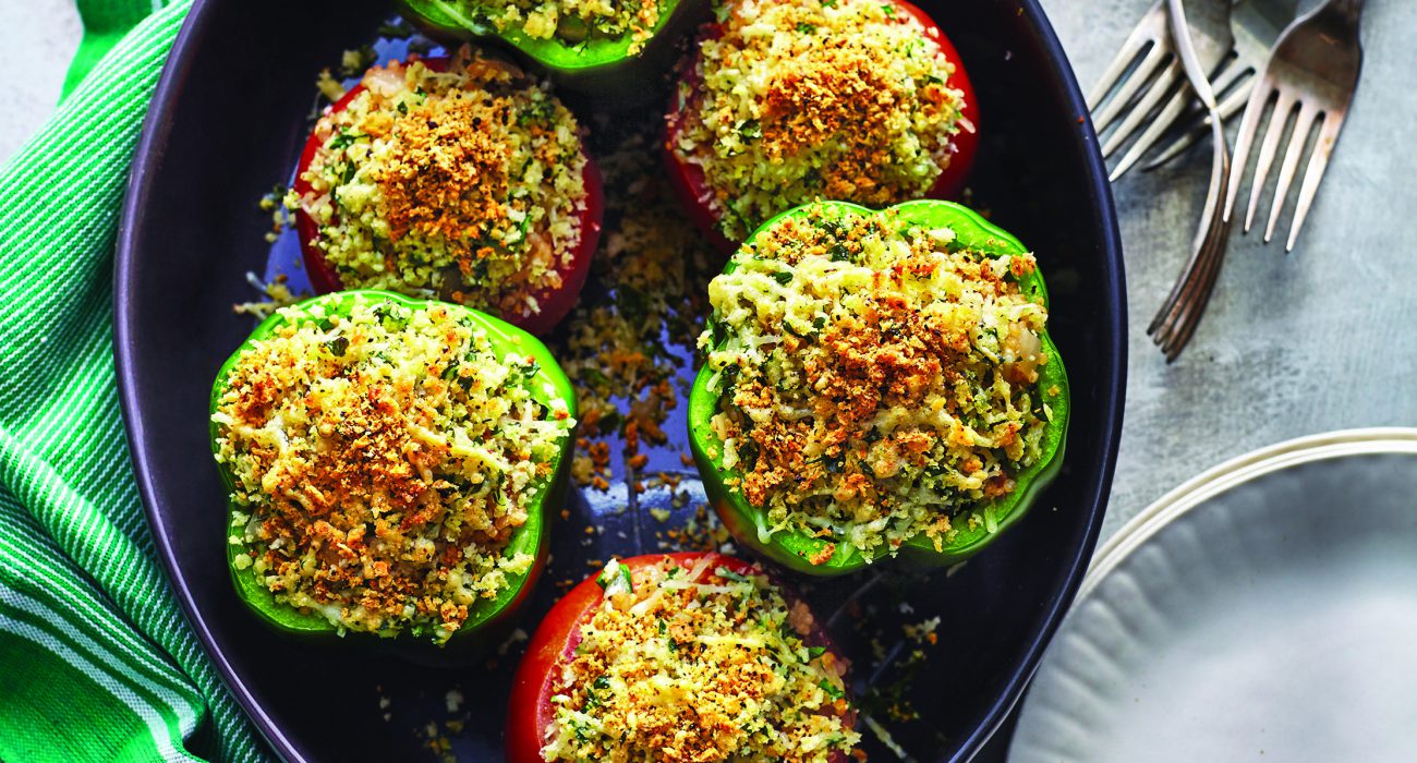 Vegetarian Stuffed Peppers and Tomatoes