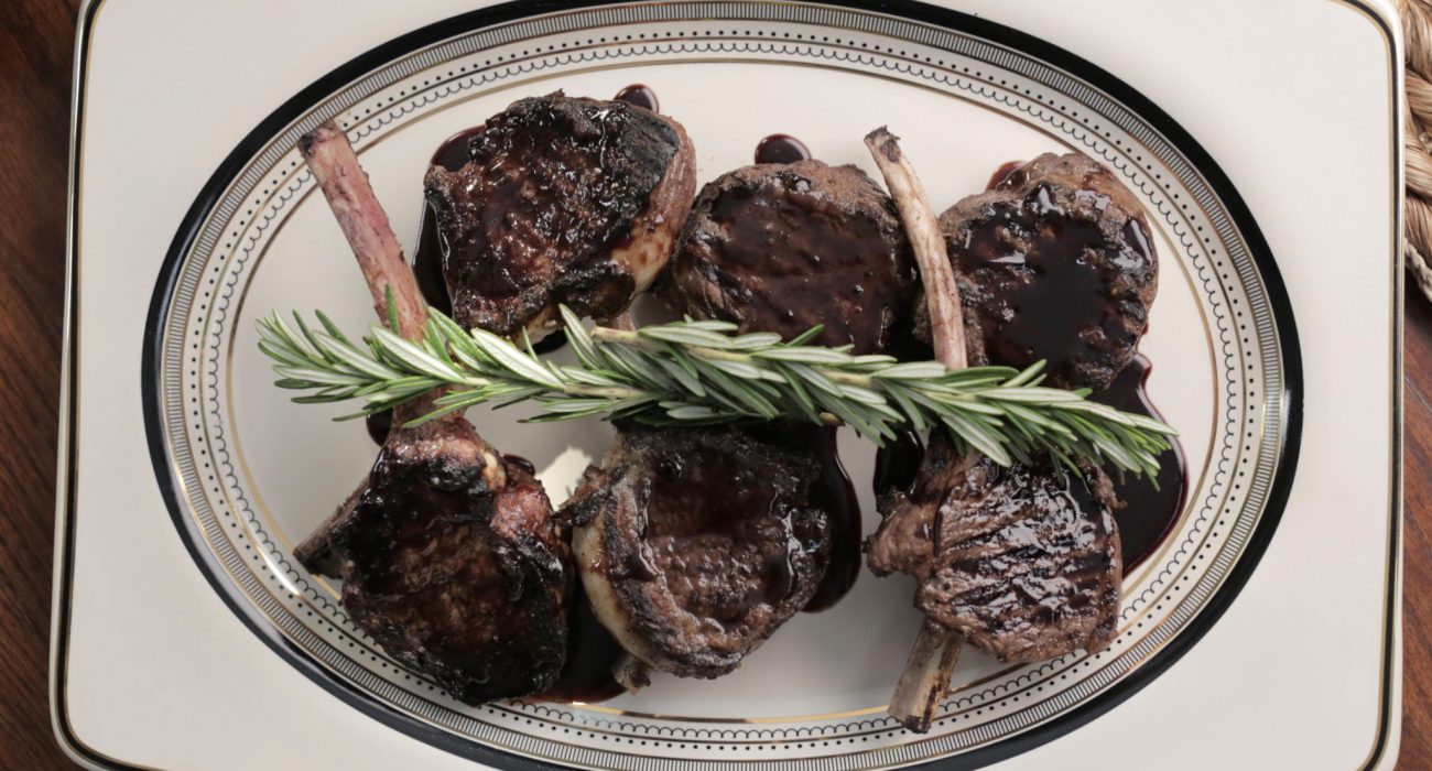 Wine Balsamic and Rosemary Lamb Chop Lollipops